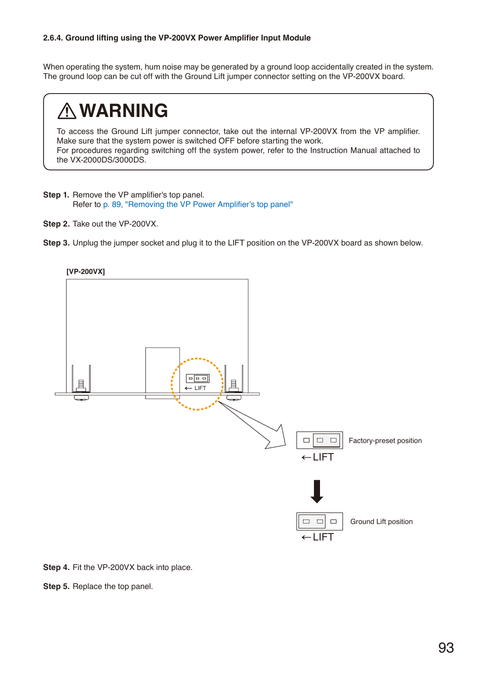 Warning | Toa SX-2000 Series Installation User Manual | Page 93 / 194