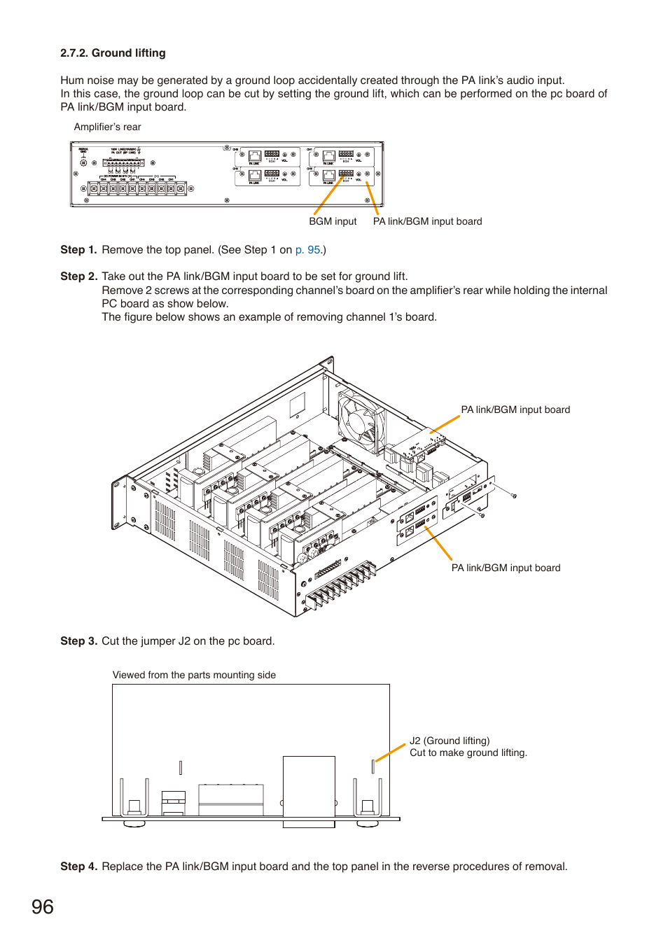 Ground lifting | Toa SX-2000 Series Installation User Manual | Page 96 / 194
