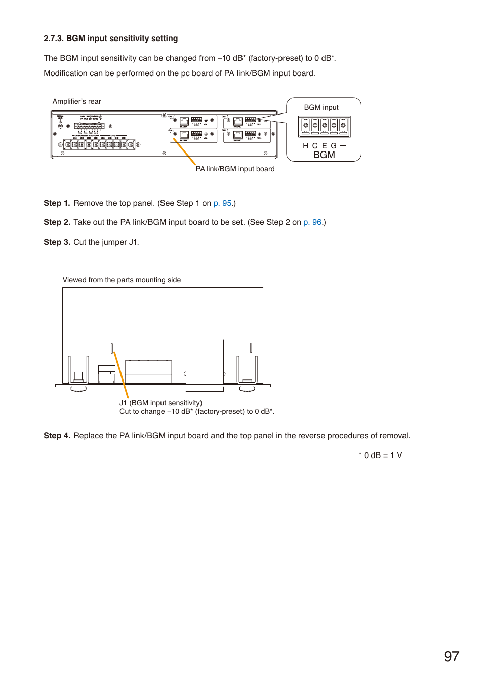 Bgm input sensitivity setting, P. 97 | Toa SX-2000 Series Installation User Manual | Page 97 / 194