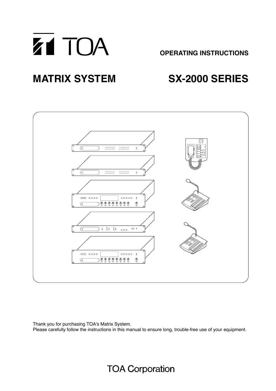 Toa SX-2000 Series Manual User Manual | 132 pages