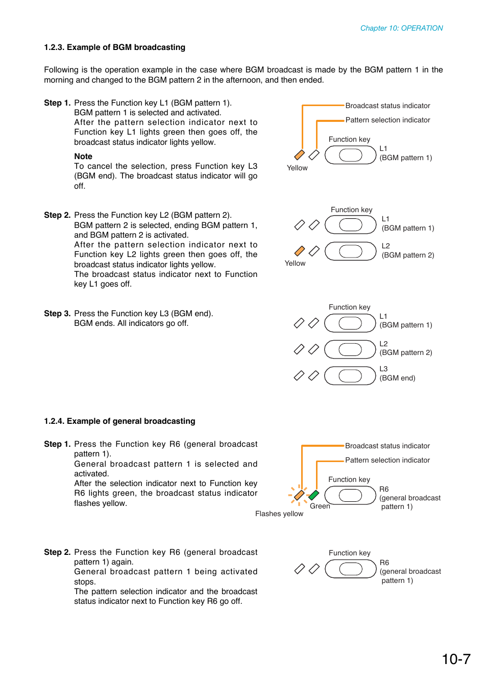 Example of bgm broadcasting, Example of general broadcasting | Toa SX-2000 Series Manual User Manual | Page 112 / 132