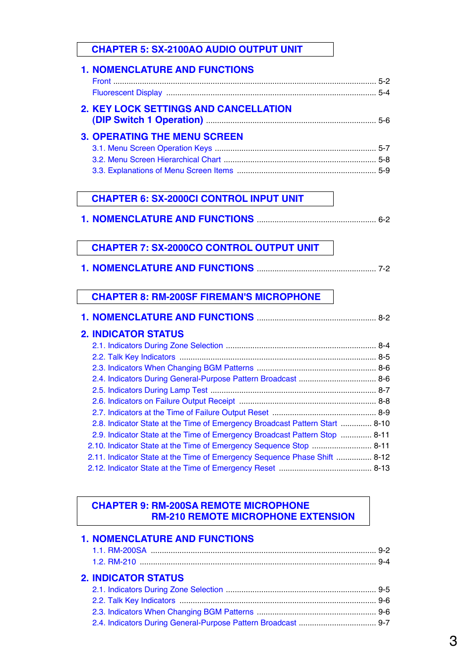 Toa SX-2000 Series Manual User Manual | Page 3 / 132