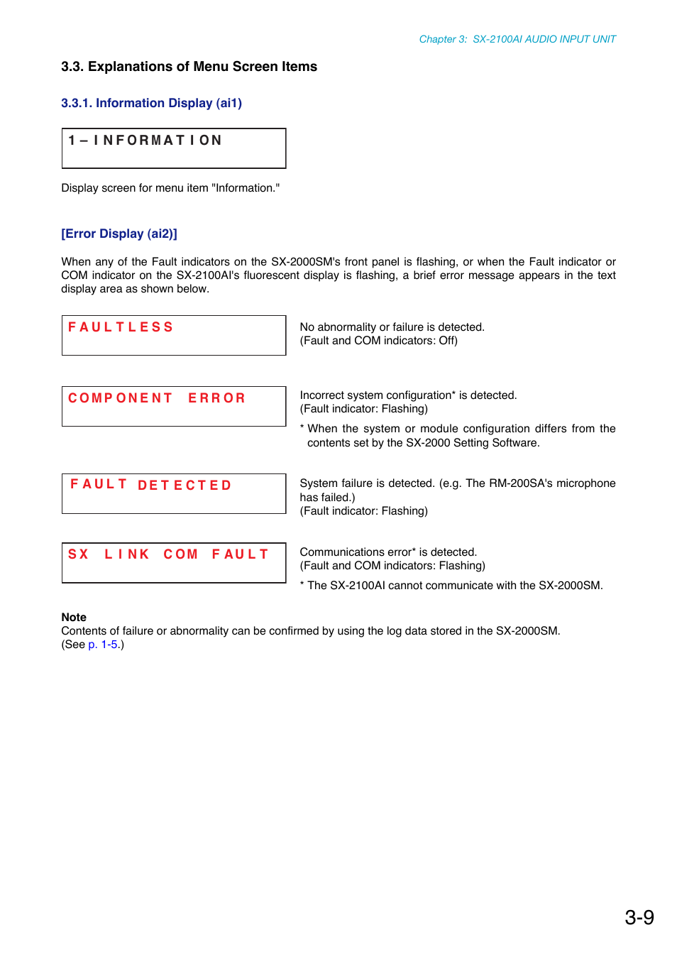 Explanations of menu screen items | Toa SX-2000 Series Manual User Manual | Page 34 / 132