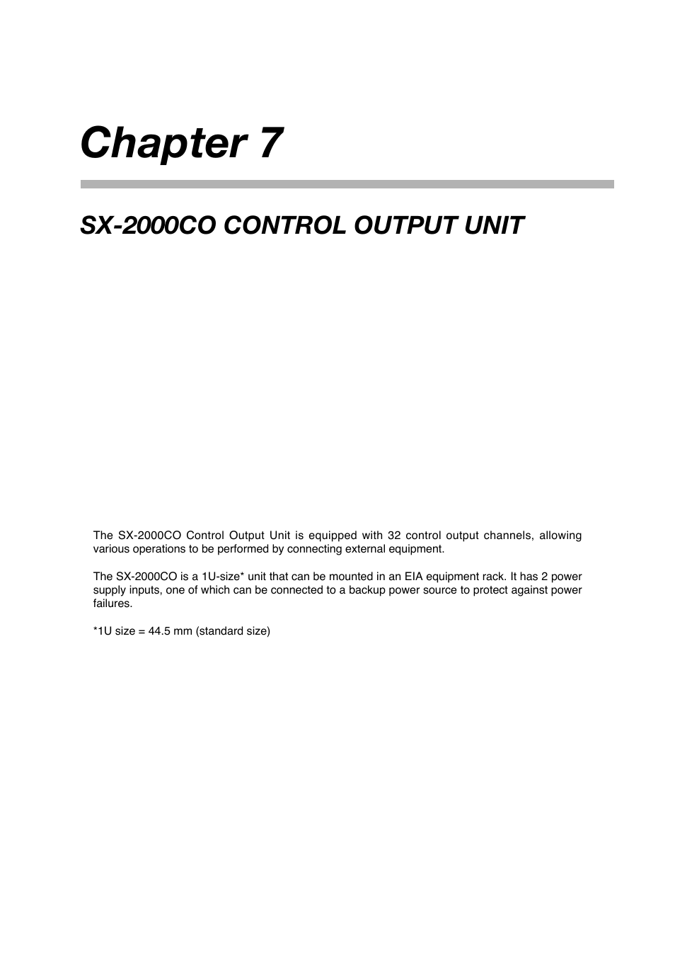 Chapter 7: sx-2000co control output unit, Chapter 7, Sx-2000co control output unit | Toa SX-2000 Series Manual User Manual | Page 77 / 132