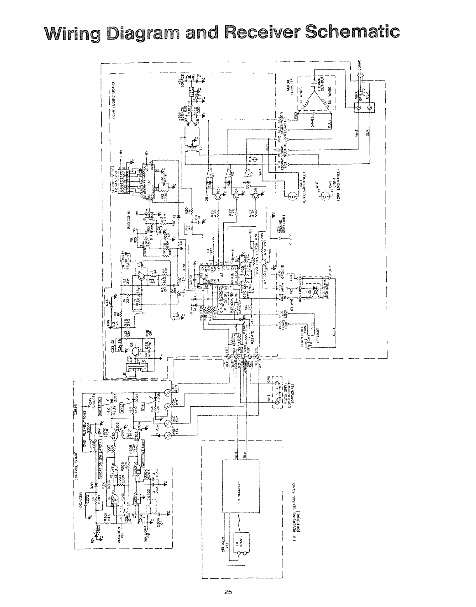 Receiver schematic, Wiring | Craftsman 139.535006 User Manual | Page 25 / 28