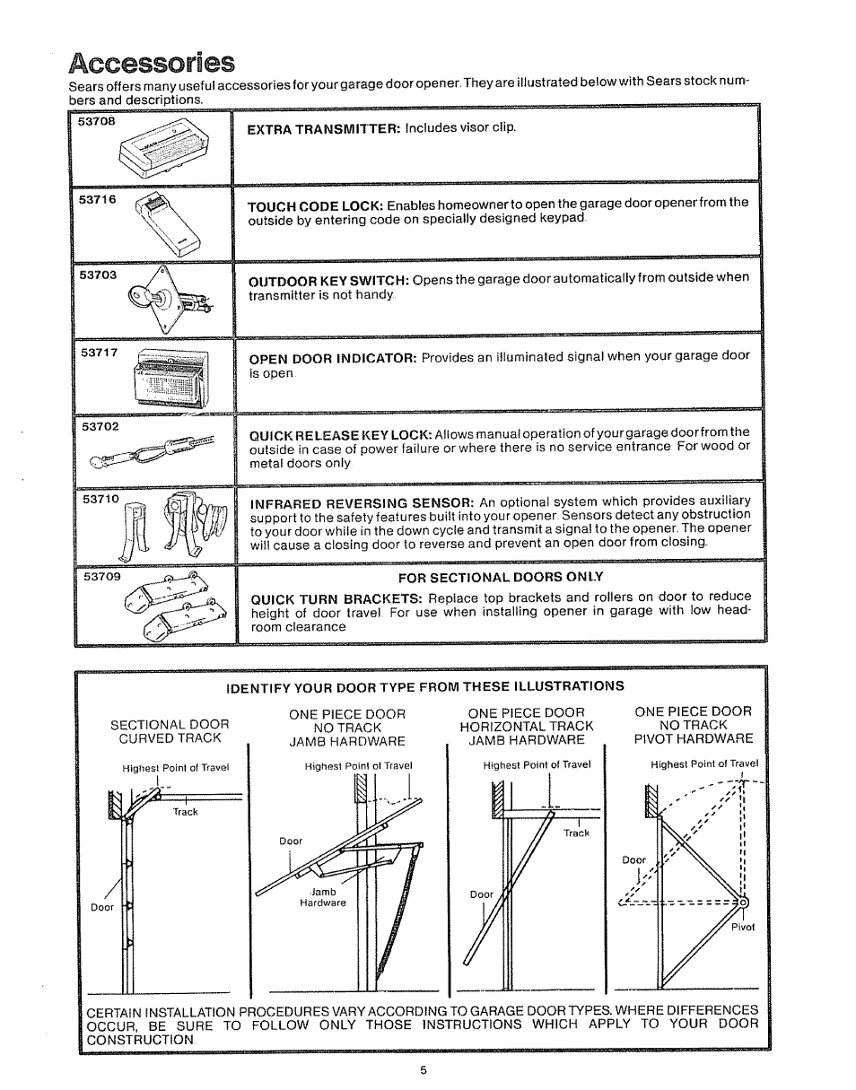 Accessories | Craftsman 139.535006 User Manual | Page 5 / 28