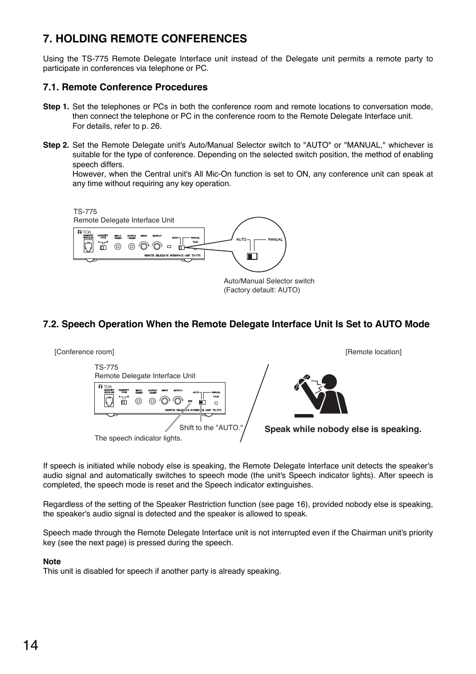 Holding remote conferences | Toa TS-770 Series User Manual | Page 14 / 32