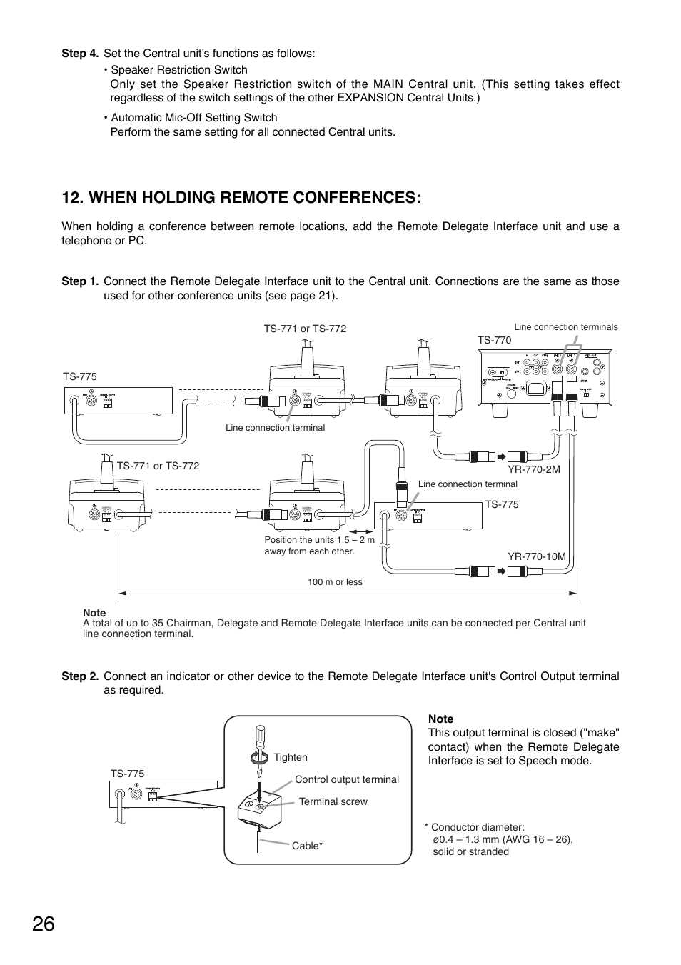 When holding remote conferences | Toa TS-770 Series User Manual | Page 26 / 32