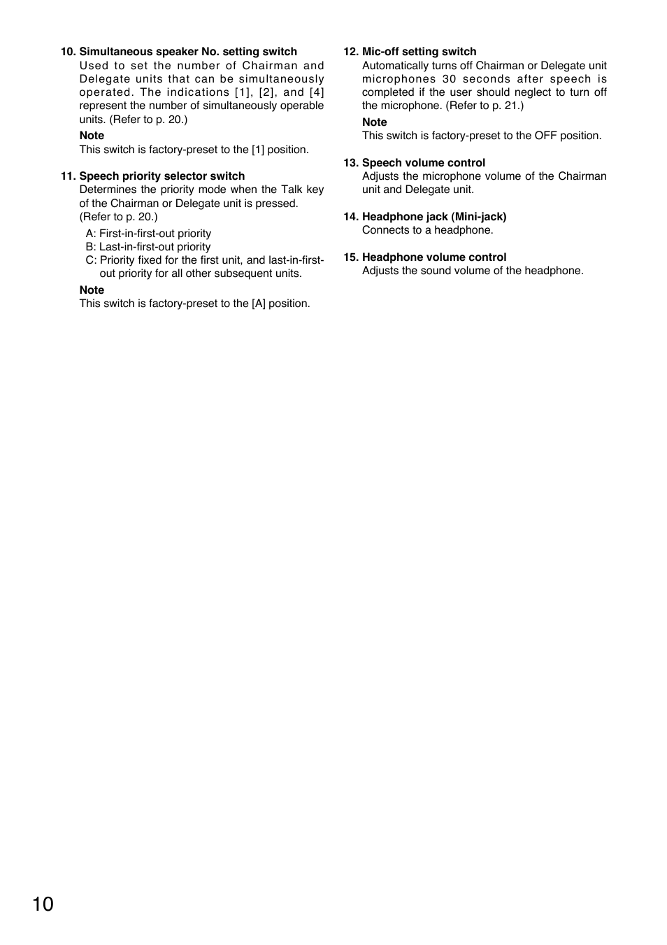 Toa TS-800 Series User Manual | Page 10 / 60