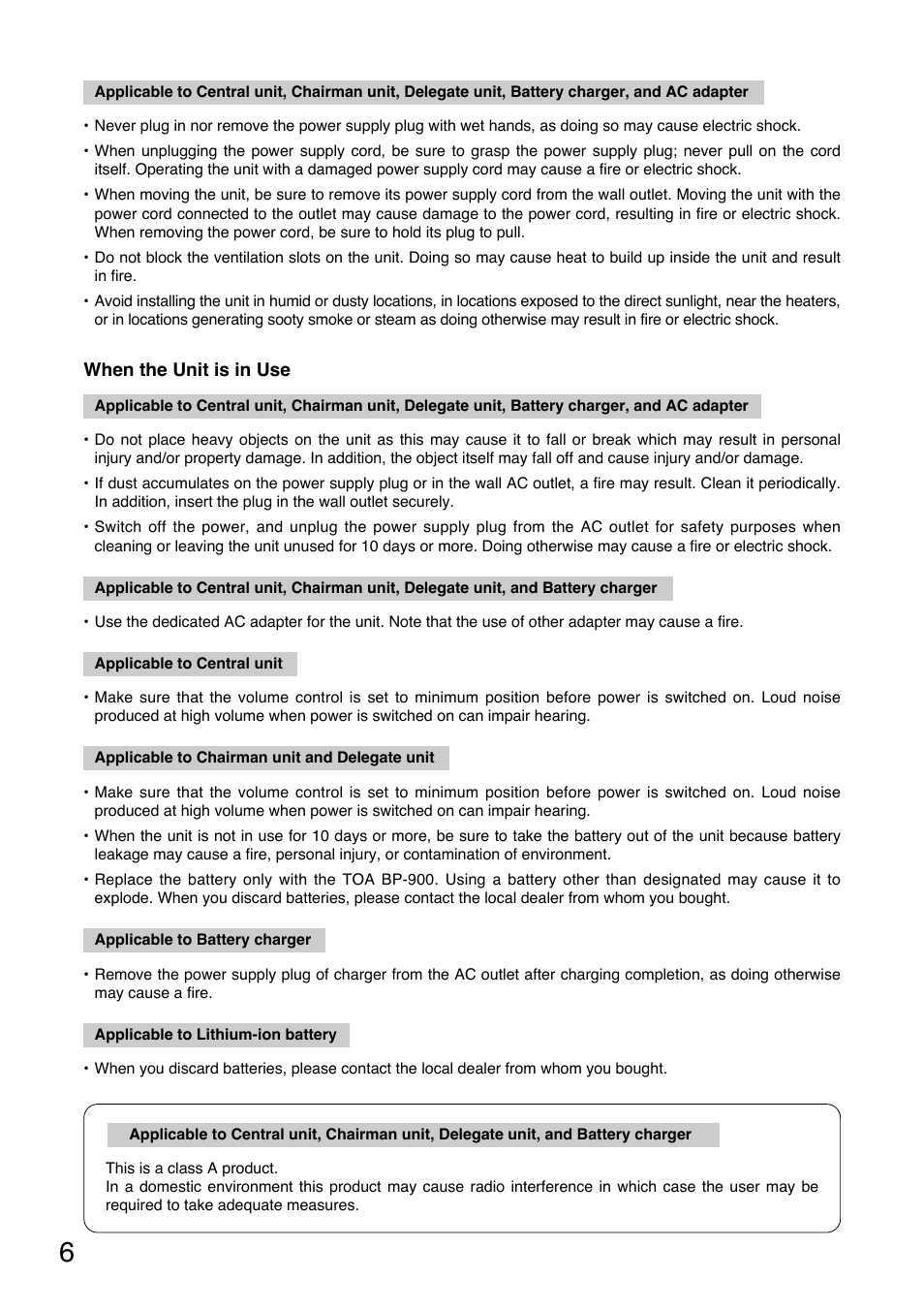 Toa TS-800 Series User Manual | Page 6 / 60