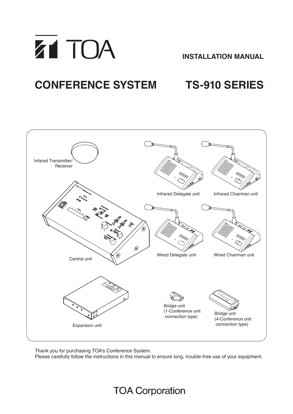 Toa TS-910 Series Installation User Manual | 64 pages