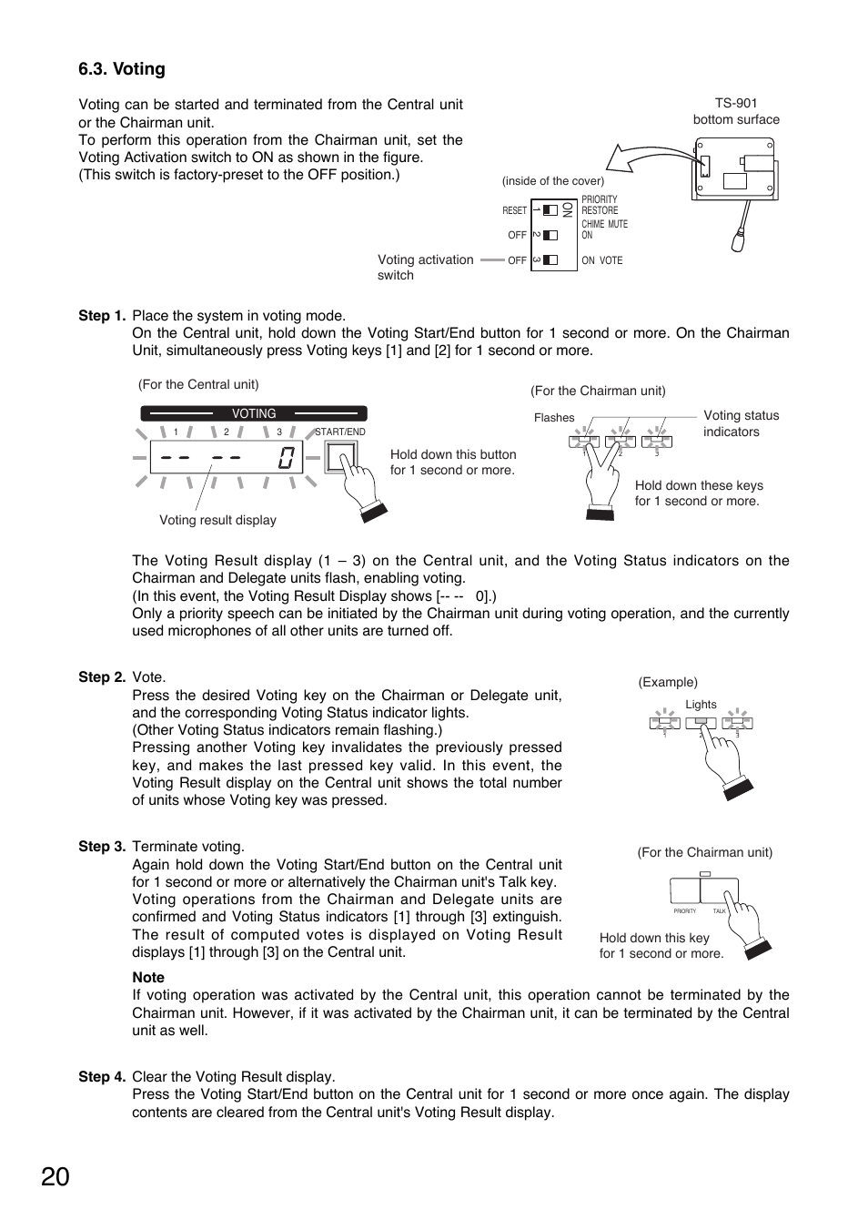 Voting | Toa TS-900 Series User Manual | Page 20 / 64