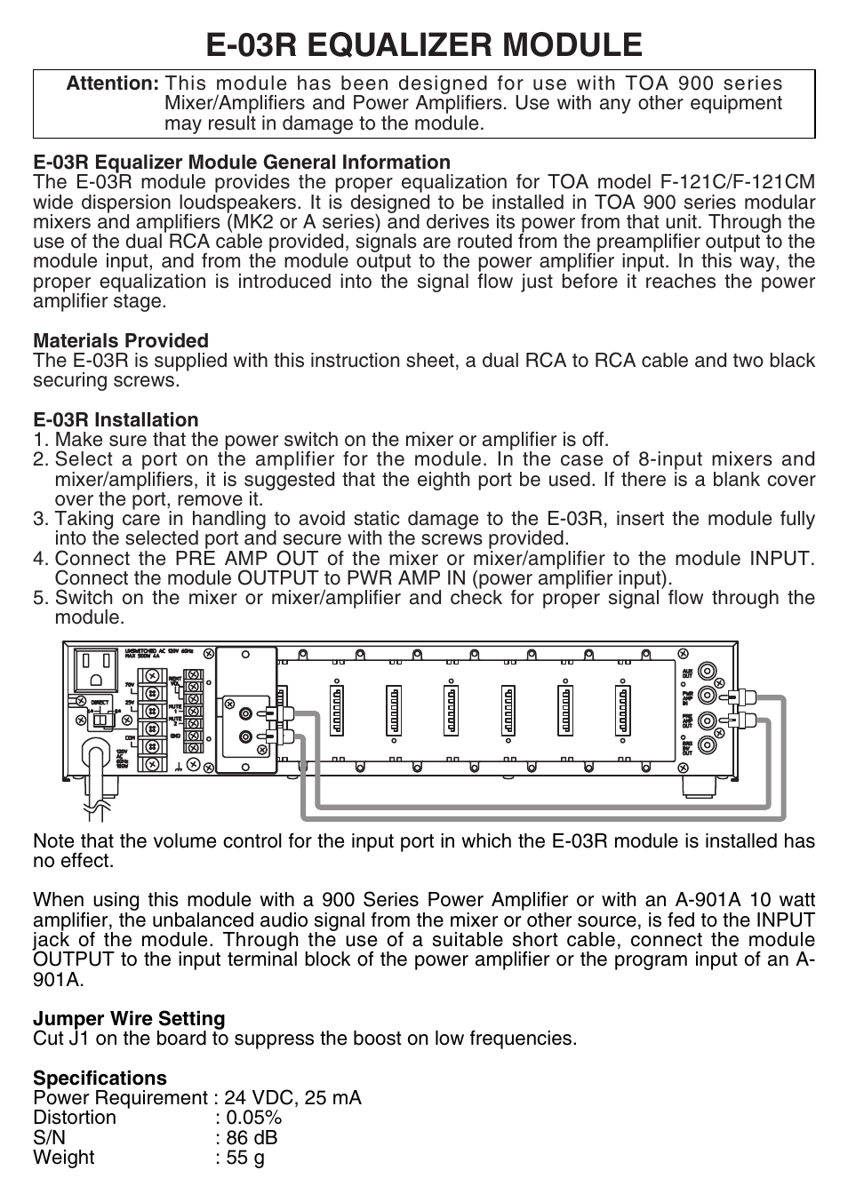 Toa E-03R User Manual | 1 page