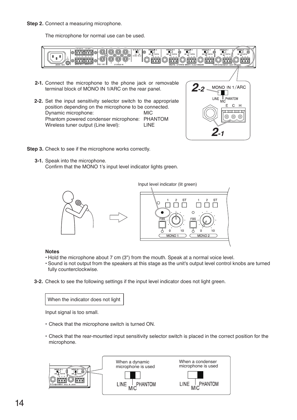 N p. 14 | Toa M-633D User Manual | Page 14 / 32