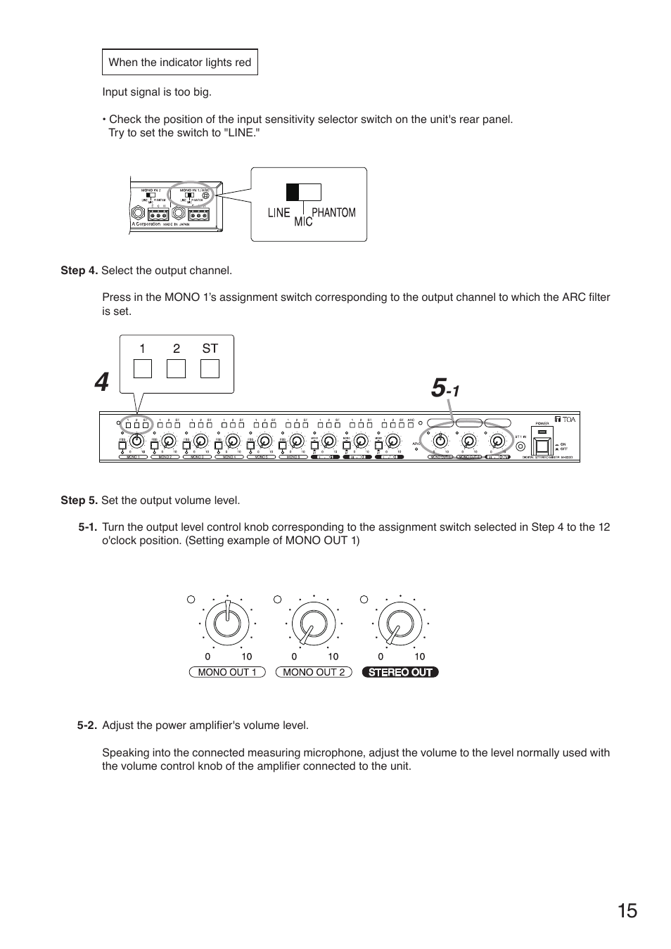 N p. 15 | Toa M-633D User Manual | Page 15 / 32