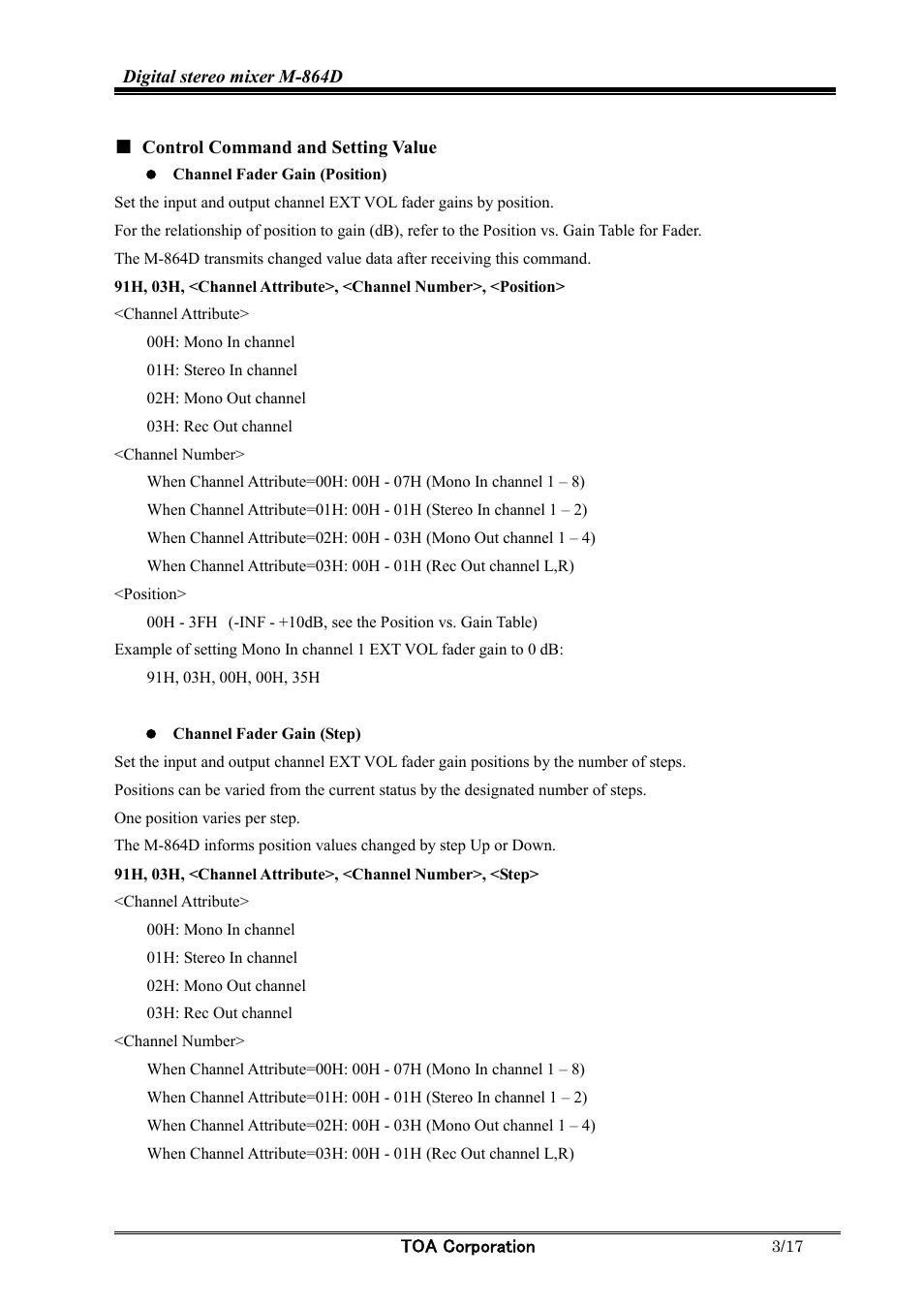 Toa M-864D Ver.2.0.0 User Manual | Page 3 / 17