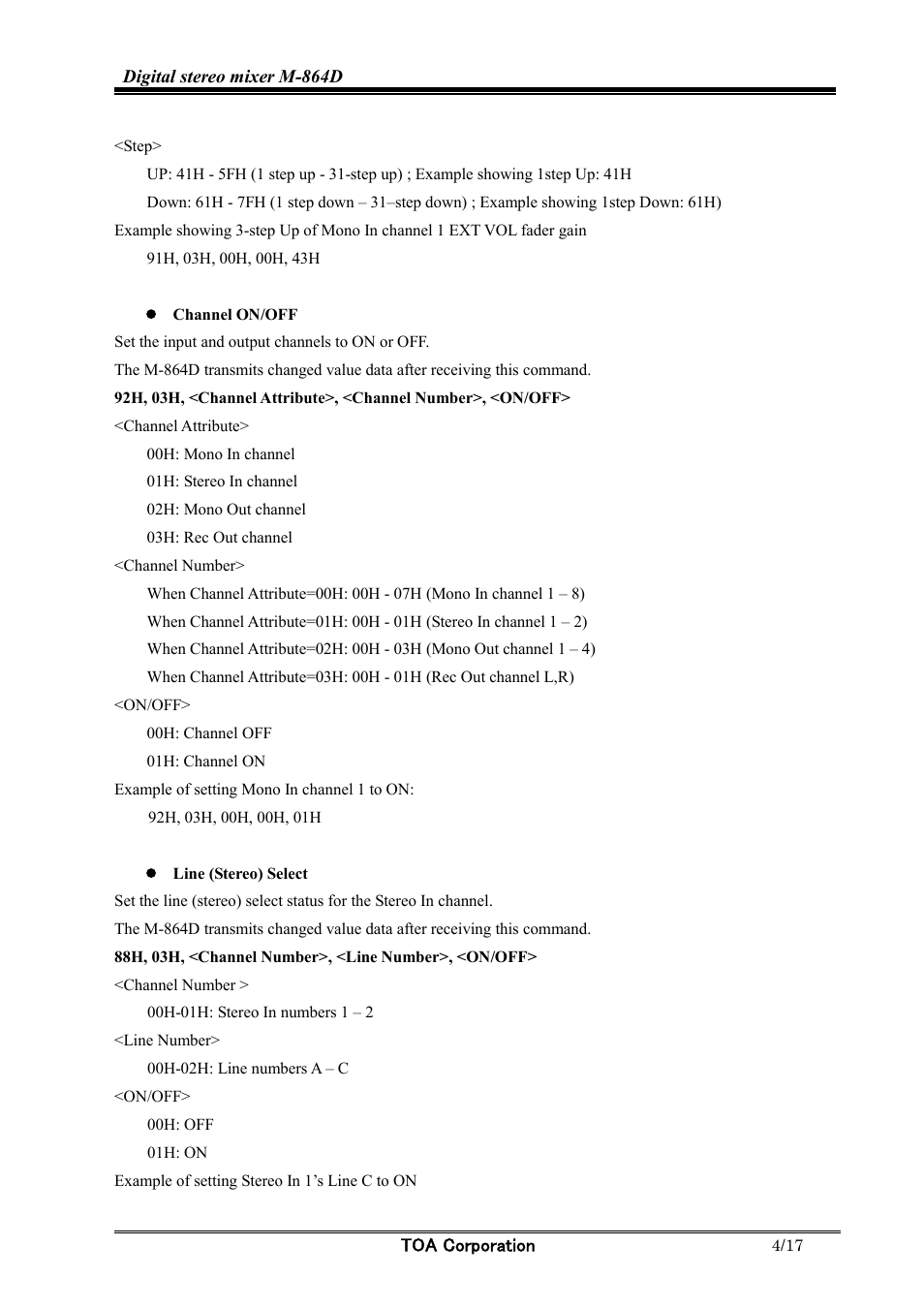 Toa M-864D Ver.2.0.0 User Manual | Page 4 / 17