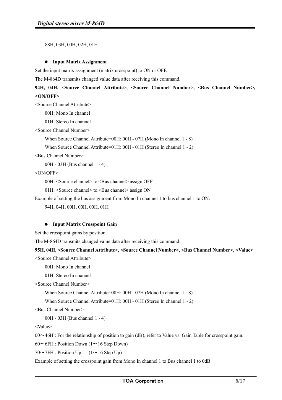 Toa M-864D Ver.2.0.0 User Manual | Page 5 / 17