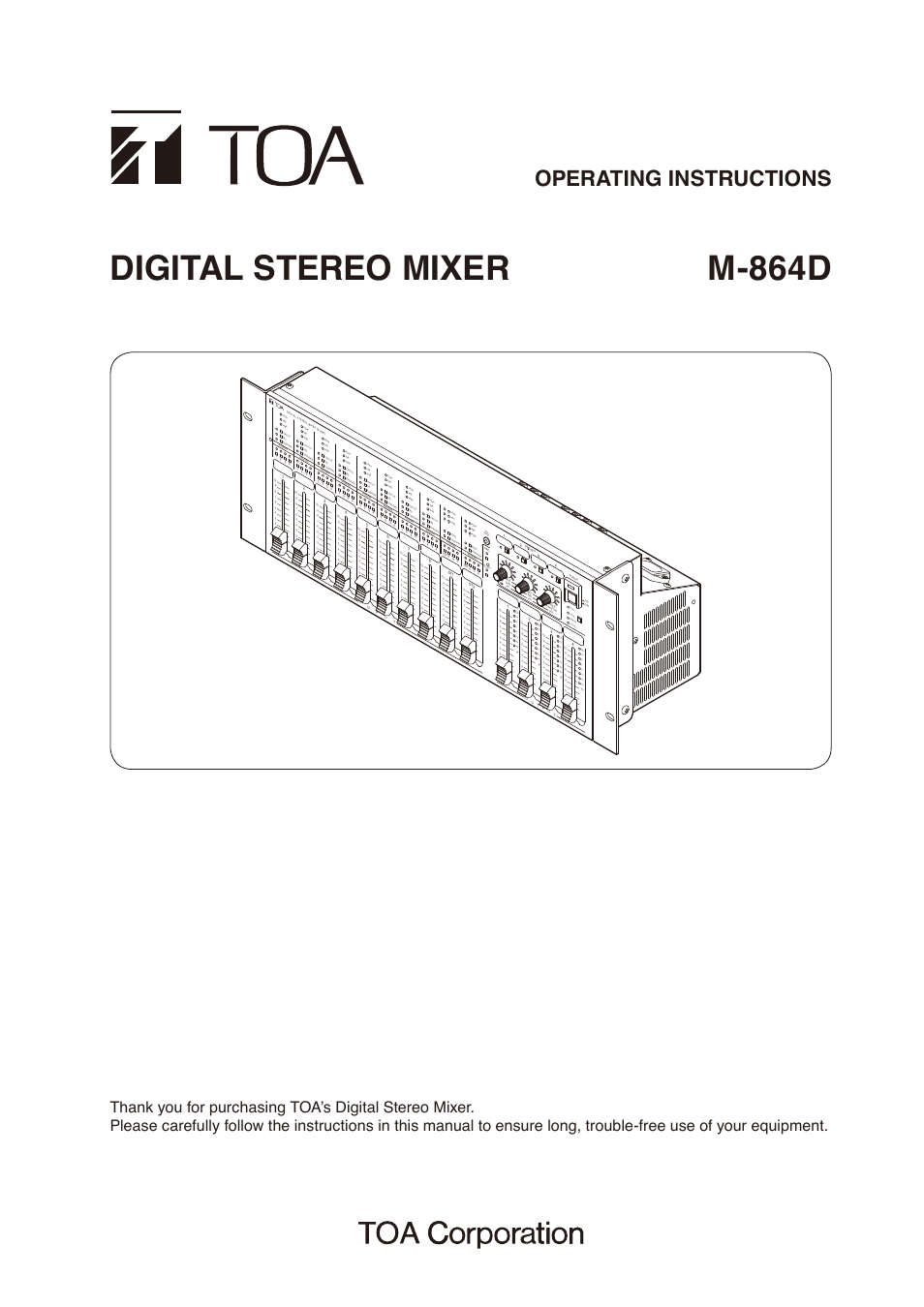 Toa M-864D User Manual | 60 pages