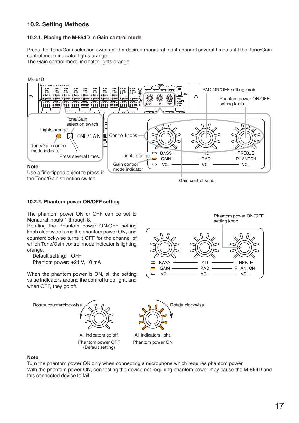 Setting methods | Toa M-864D User Manual | Page 17 / 60