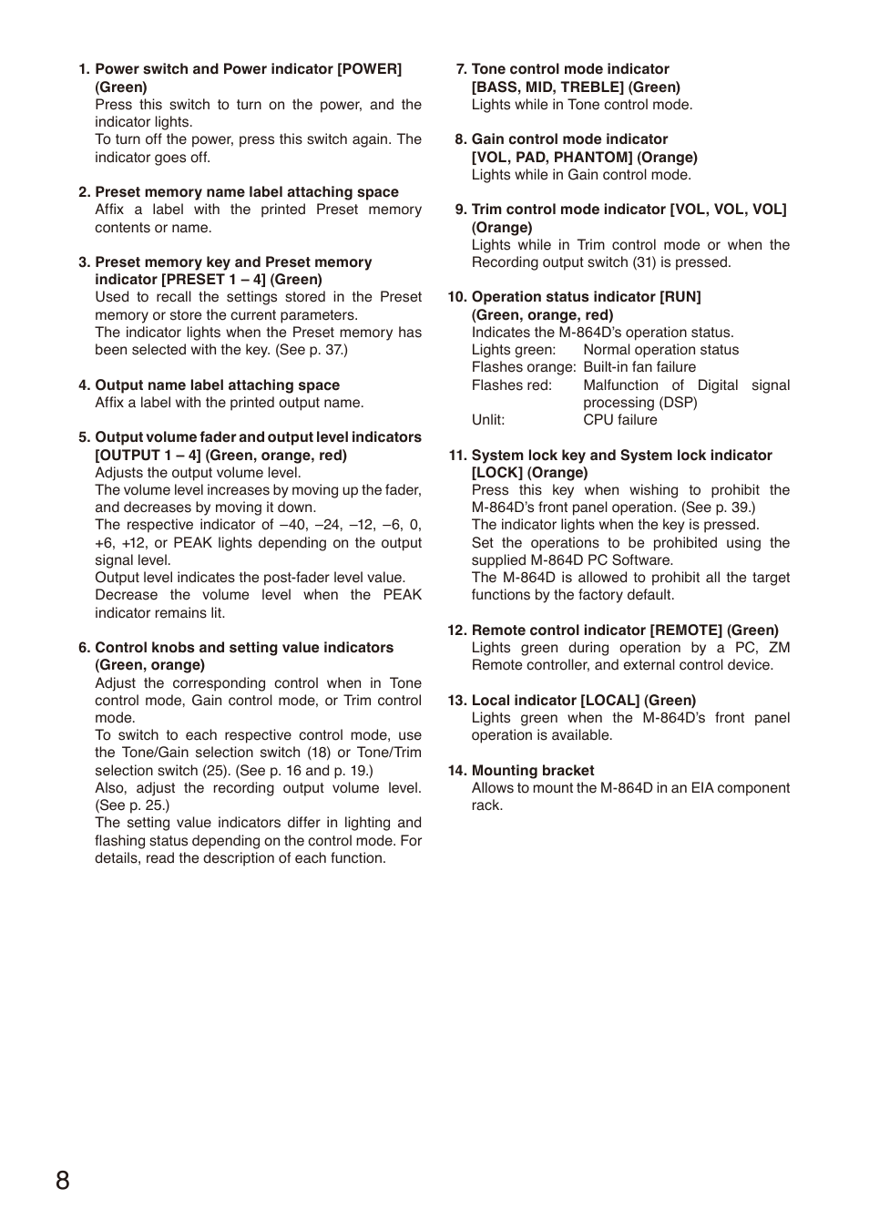 Toa M-864D User Manual | Page 8 / 60