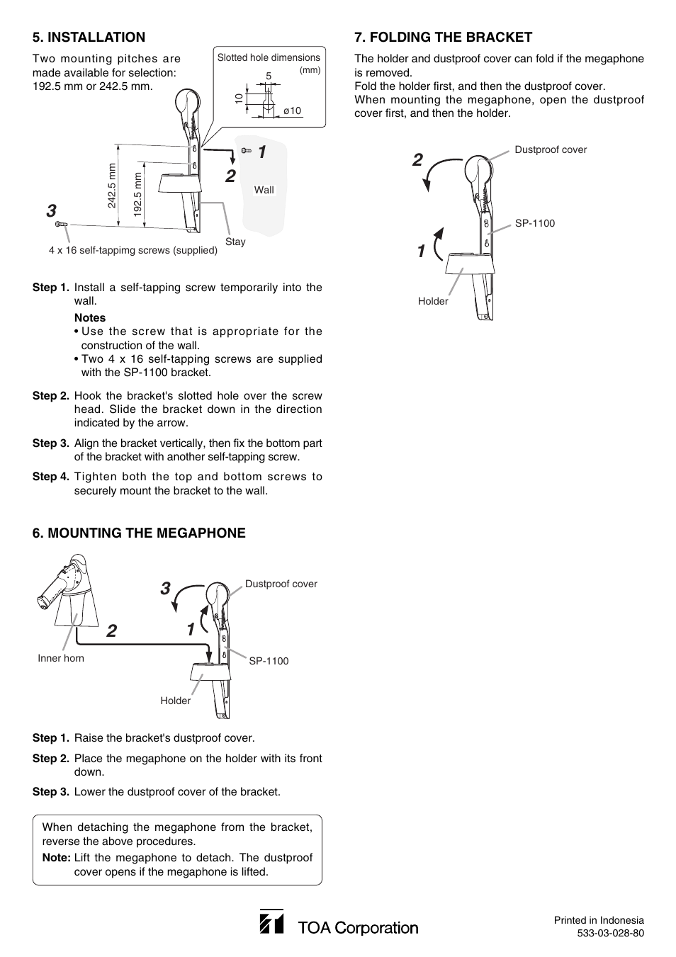 Toa SP-1100 User Manual | Page 2 / 2