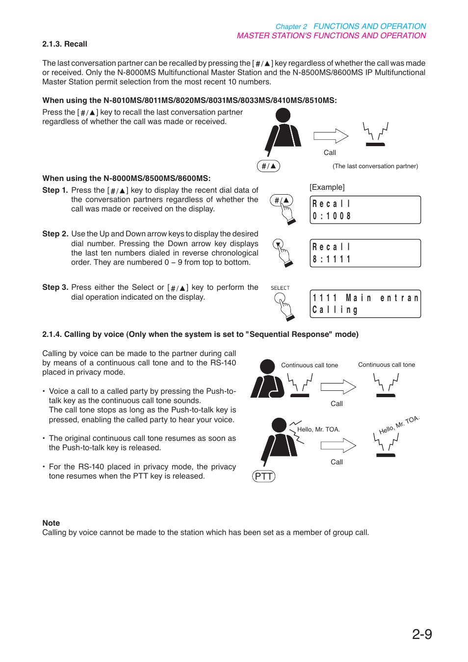 P. 2-9 | Toa N-8000 Series User Manual | Page 120 / 652