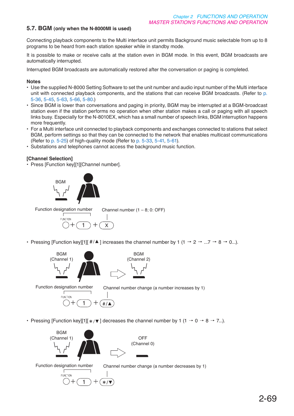 Bgm (only when the n-8000mi is used), P. 2-69 | Toa N-8000 Series User Manual | Page 180 / 652