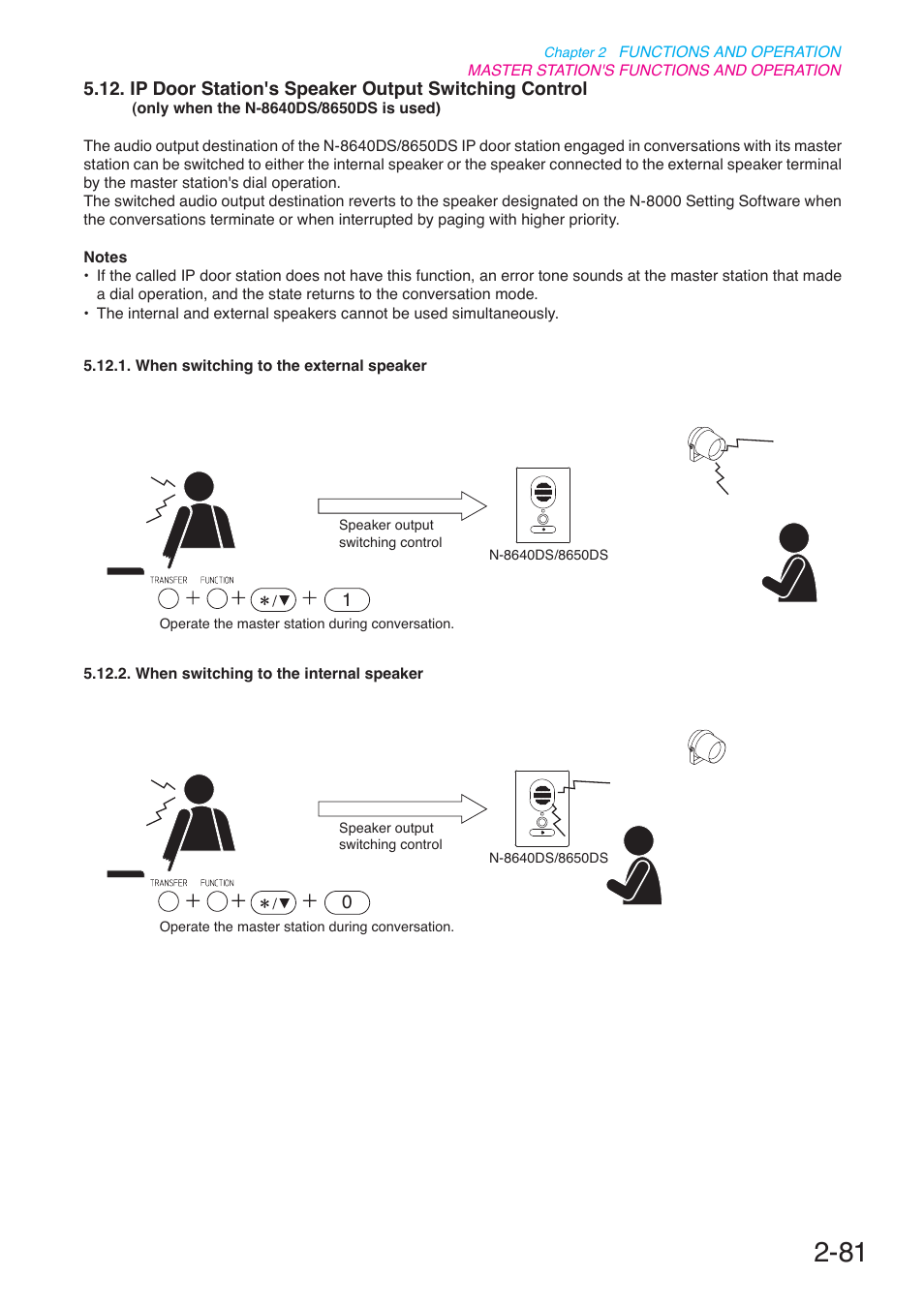 Ip door station's speaker output switching control, Only when the n-8640ds/8650ds is used), P. 2-81 | Toa N-8000 Series User Manual | Page 192 / 652