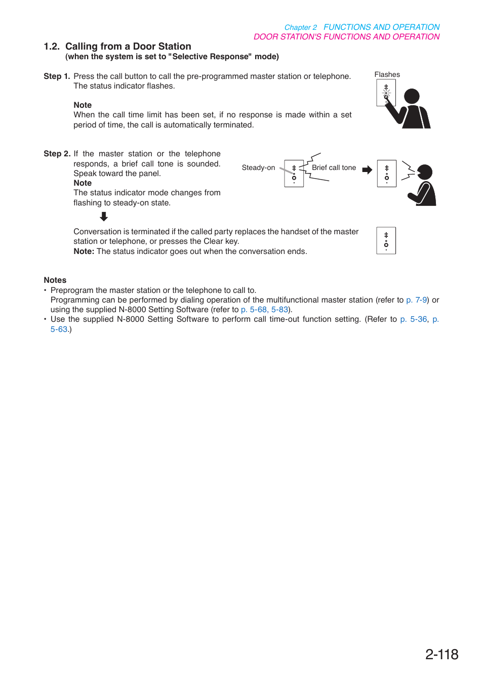 Calling from a door station | Toa N-8000 Series User Manual | Page 229 / 652