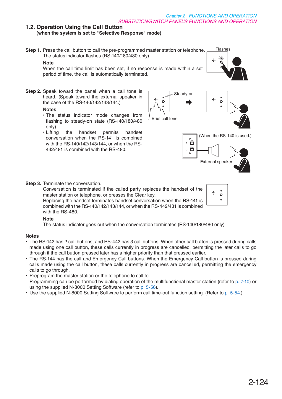 Operation using the call button | Toa N-8000 Series User Manual | Page 235 / 652