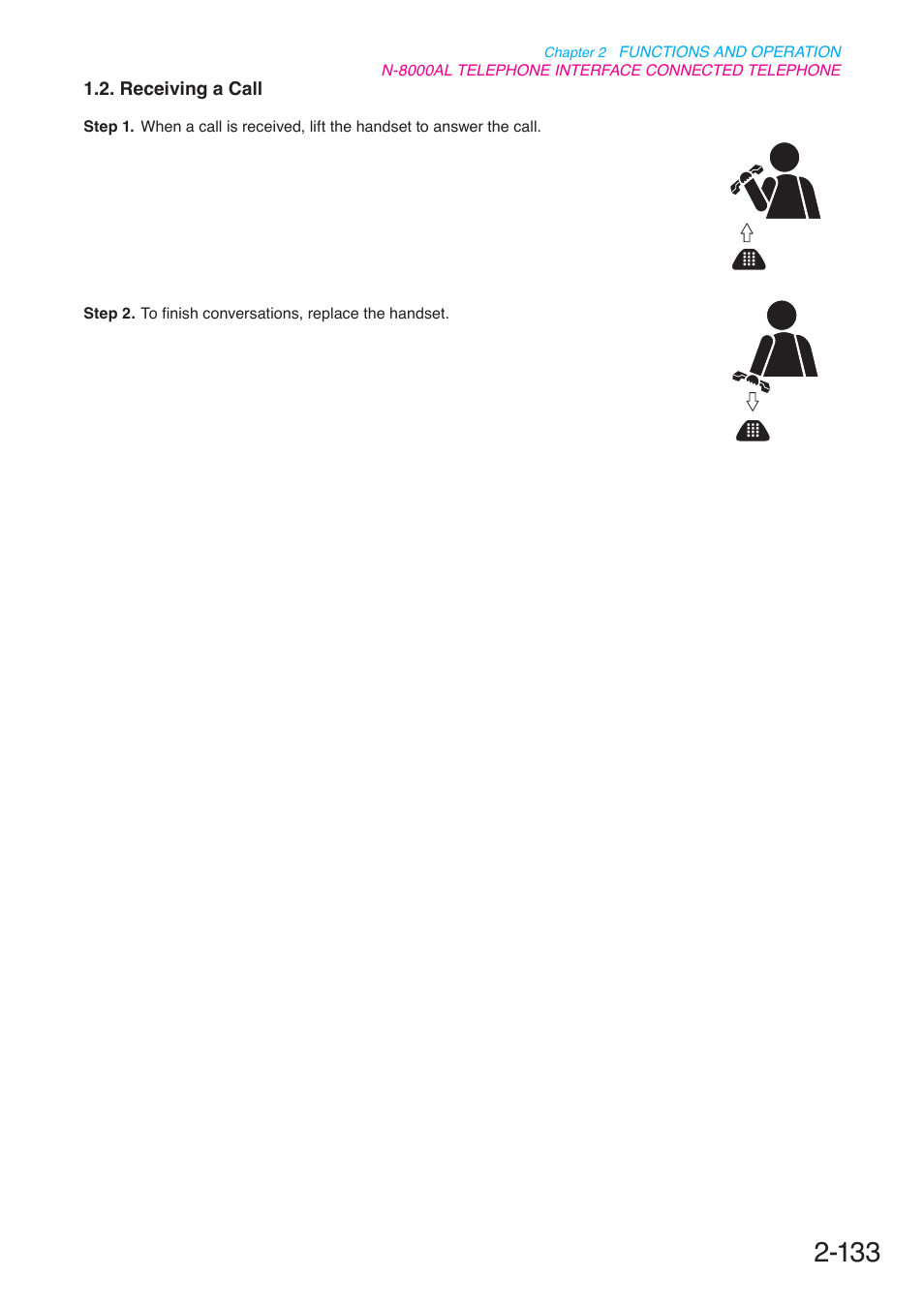 Receiving a call | Toa N-8000 Series User Manual | Page 244 / 652