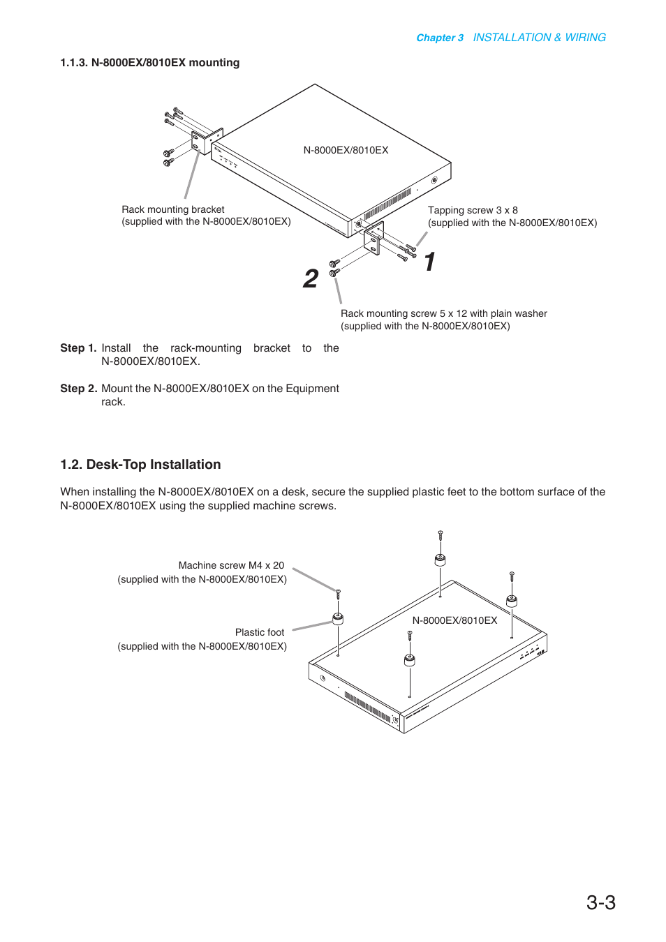 Desk-top installation | Toa N-8000 Series User Manual | Page 307 / 652