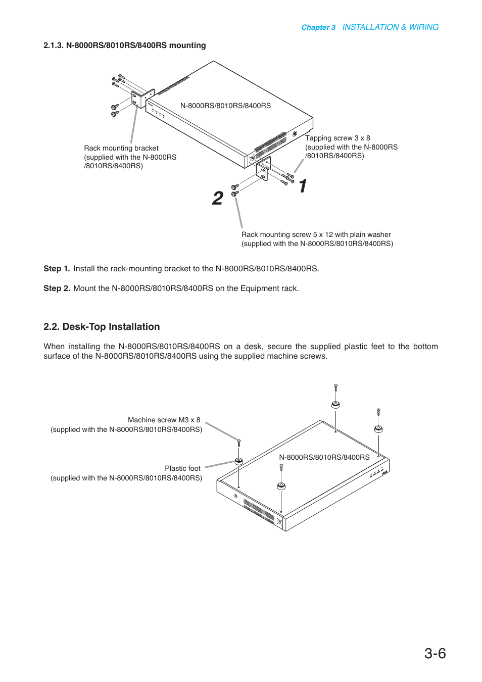 Desk-top installation | Toa N-8000 Series User Manual | Page 310 / 652