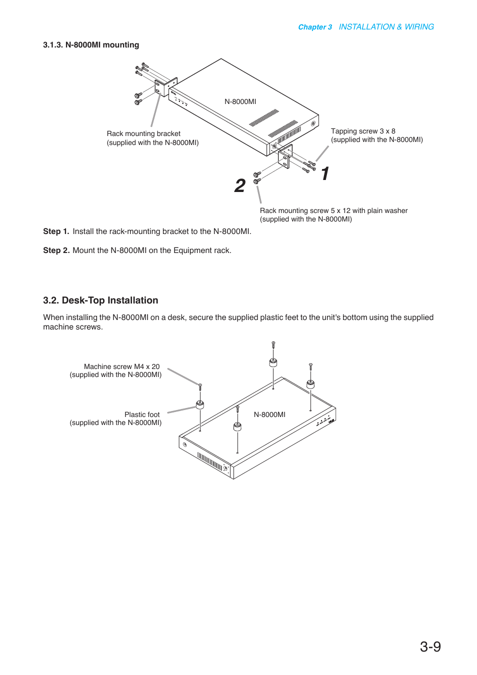 Desk-top installation | Toa N-8000 Series User Manual | Page 313 / 652