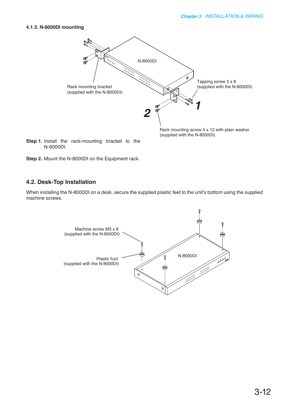 Desk-top installation | Toa N-8000 Series User Manual | Page 316 / 652