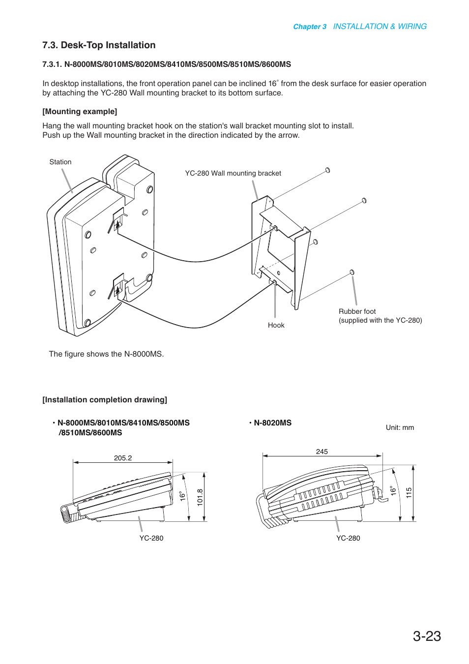 Desk-top installation, P. 3-23 | Toa N-8000 Series User Manual | Page 327 / 652