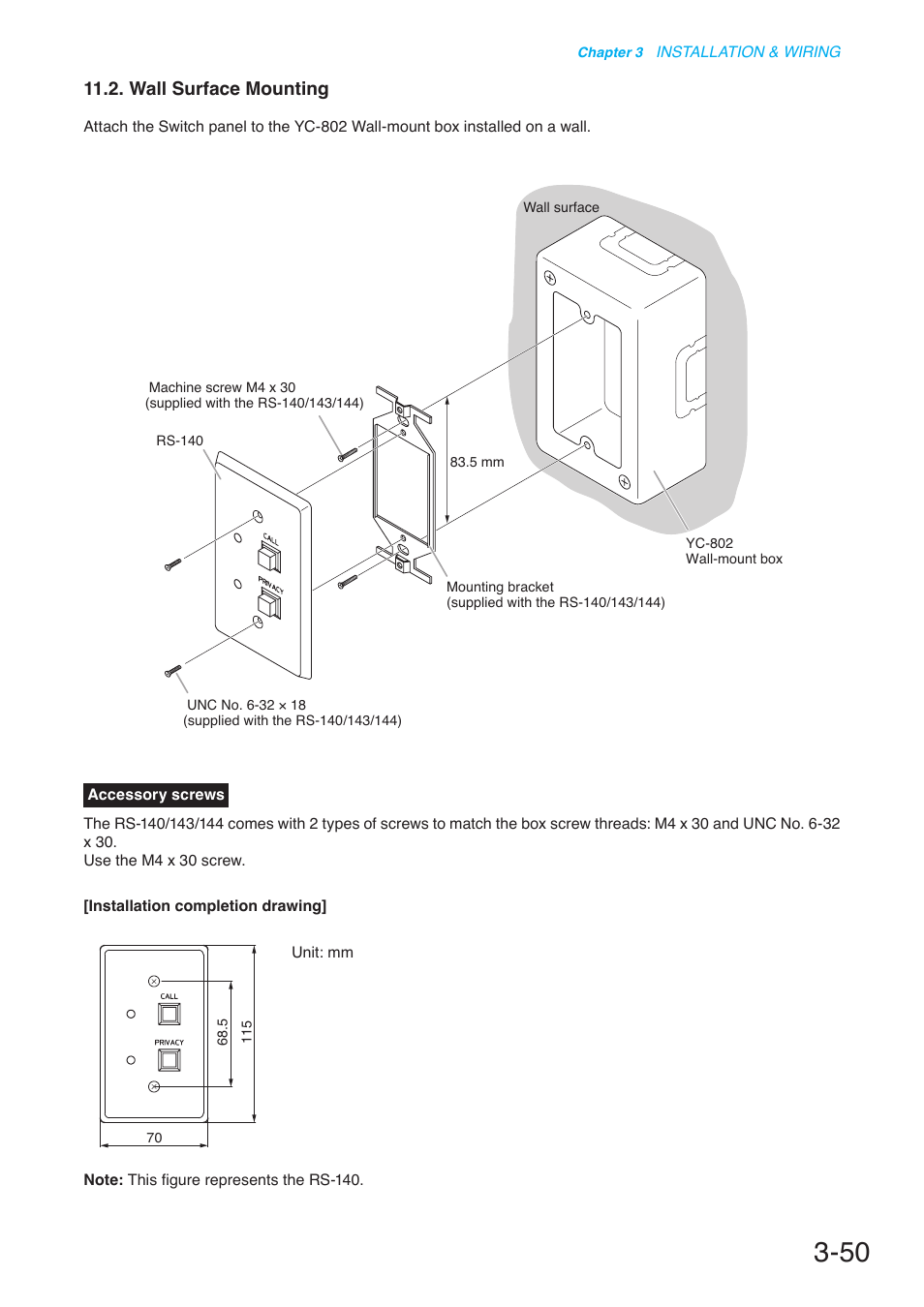 Wall surface mounting | Toa N-8000 Series User Manual | Page 354 / 652