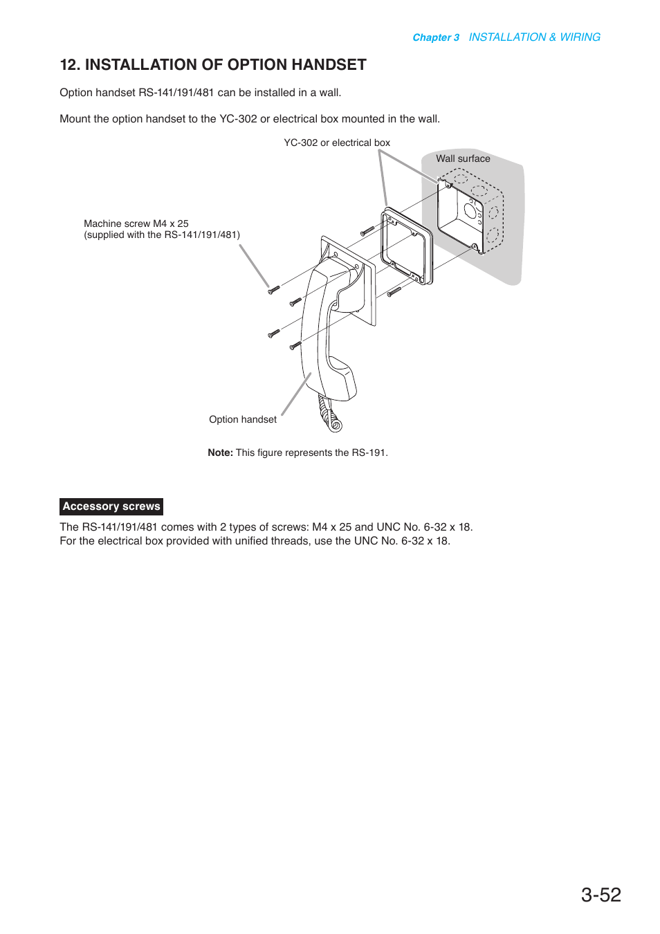 Installation of option handset | Toa N-8000 Series User Manual | Page 356 / 652