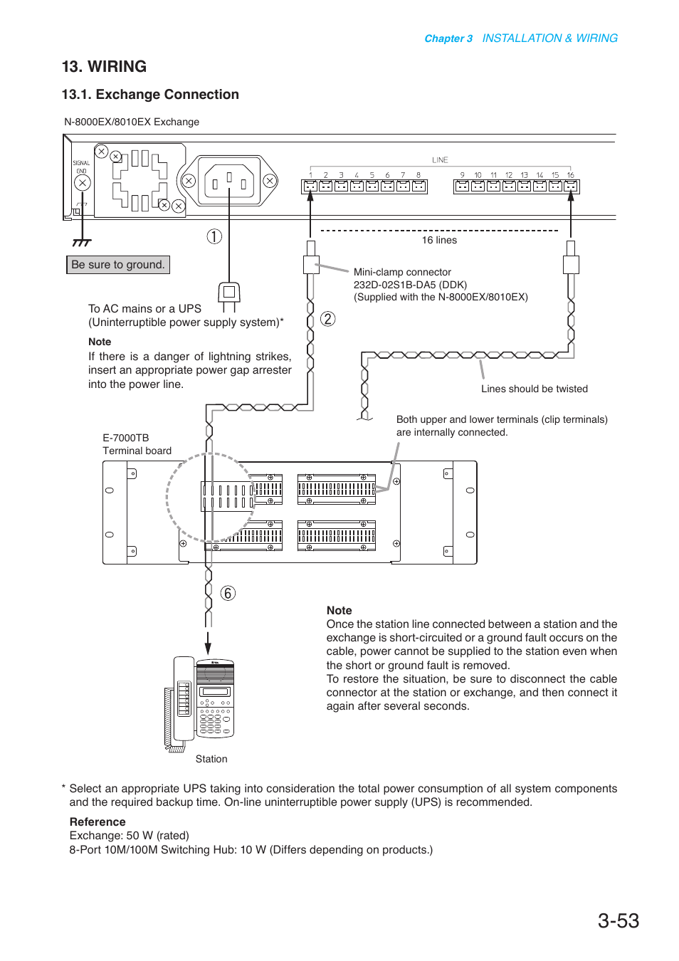 Wiring, Exchange connection | Toa N-8000 Series User Manual | Page 357 / 652