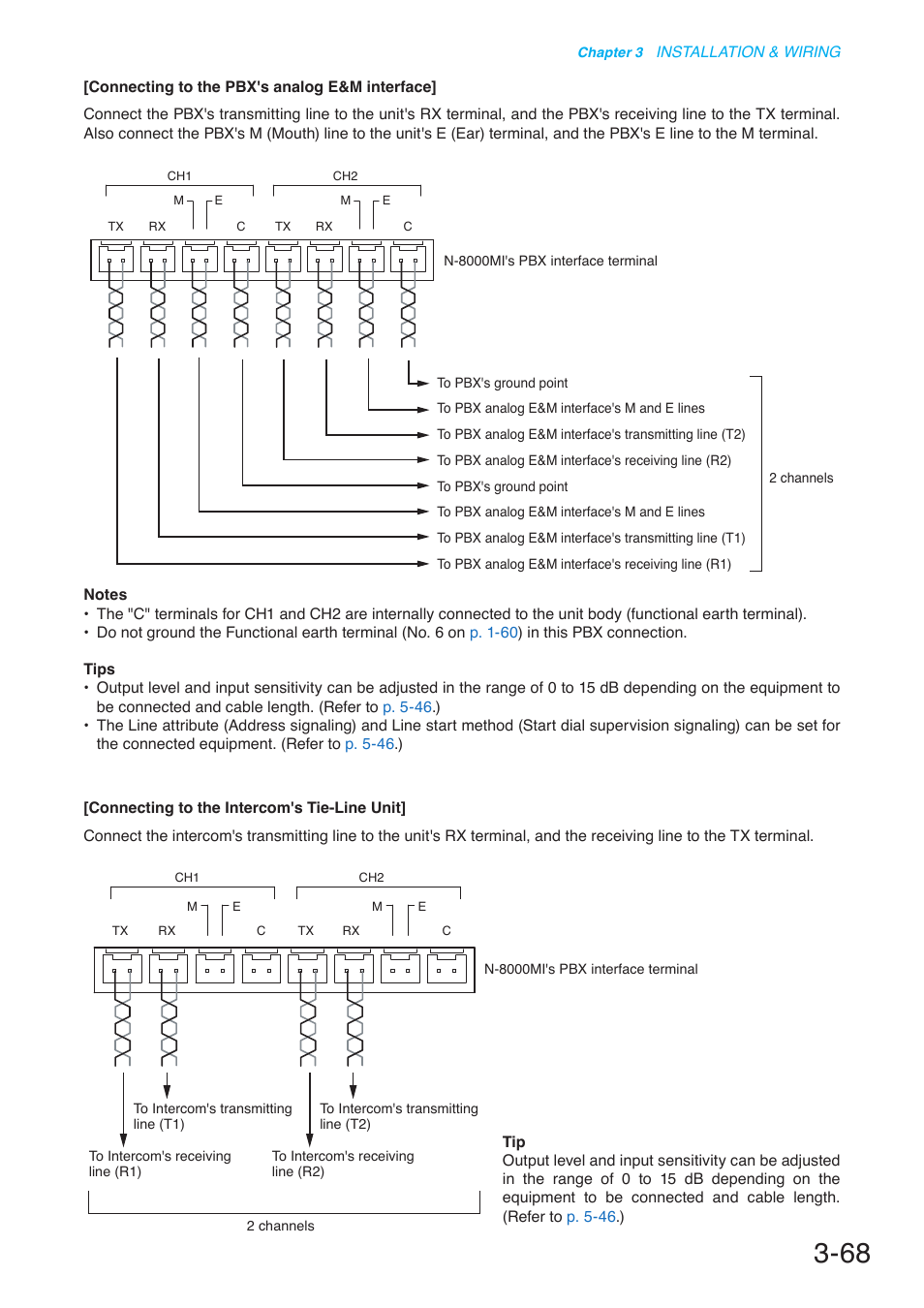 Connection, refer to, P. 3-61, P. 3-68 | Toa N-8000 Series User Manual | Page 372 / 652