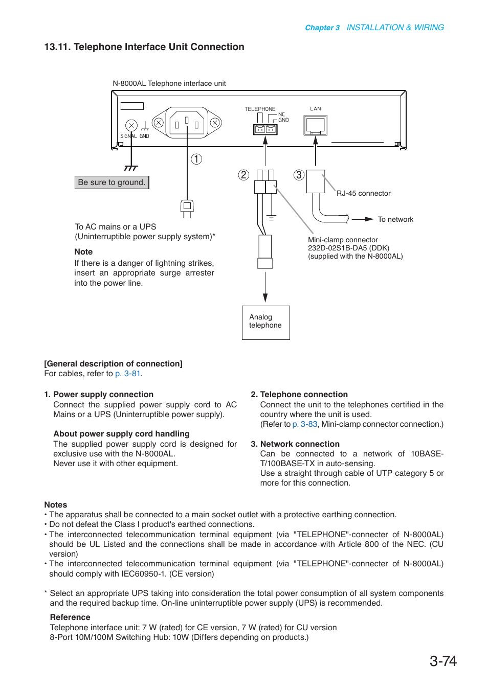 Telephone interface unit connection | Toa N-8000 Series User Manual | Page 378 / 652