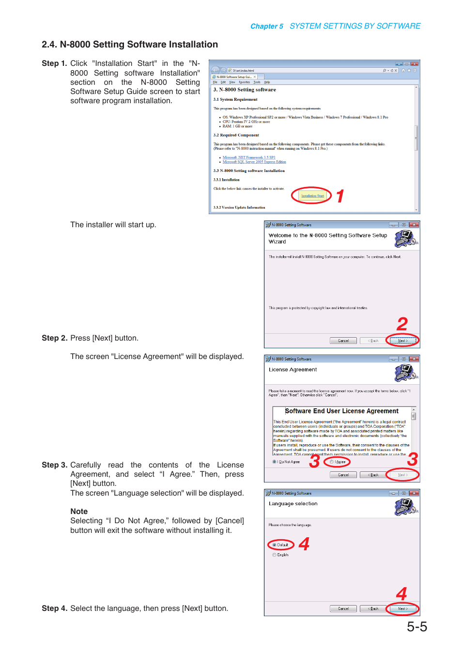 N-8000 setting software installation | Toa N-8000 Series User Manual | Page 415 / 652