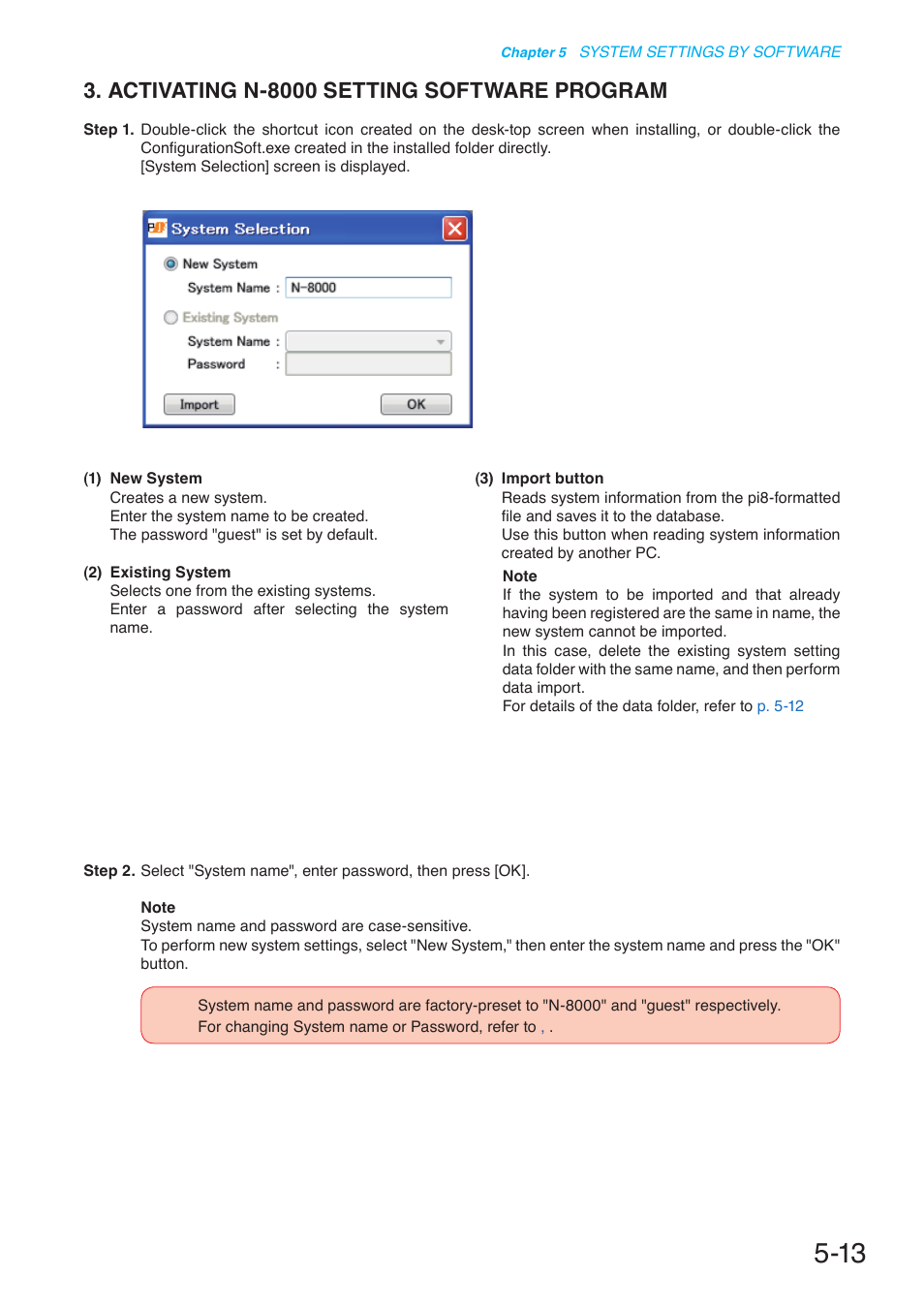 Activating n-8000 setting software program, Activating n-8000 setting software, Program | Toa N-8000 Series User Manual | Page 423 / 652