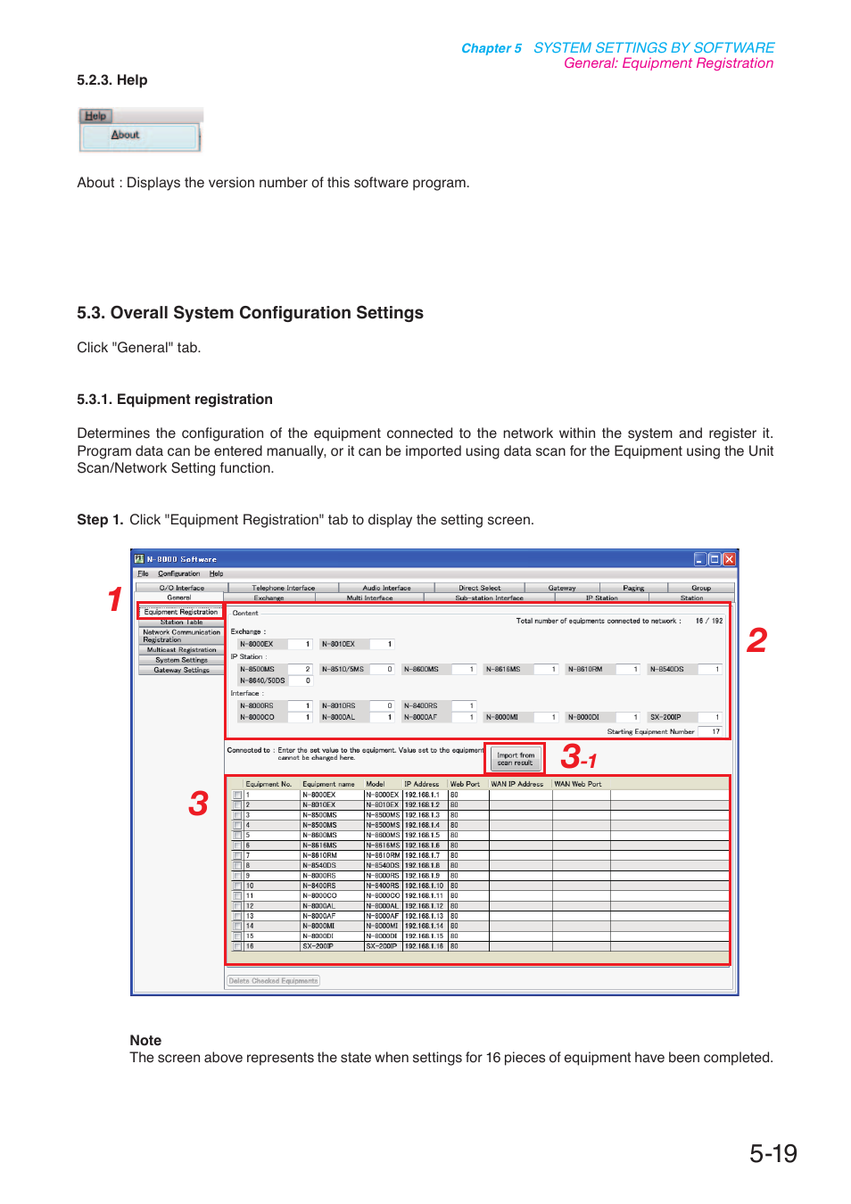 Overall system configuration settings, P. 5-19 | Toa N-8000 Series User Manual | Page 429 / 652