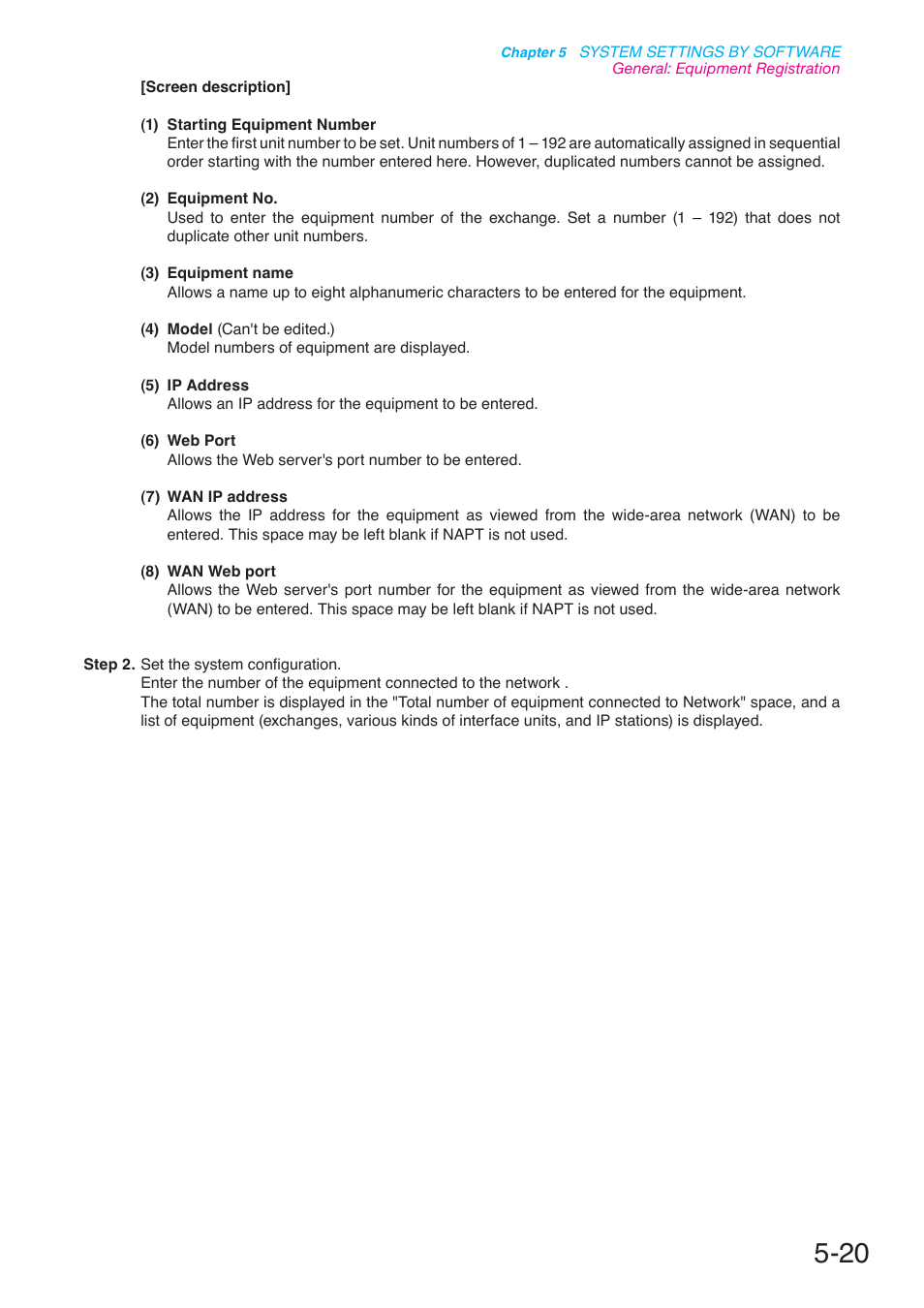 P. 5-20 | Toa N-8000 Series User Manual | Page 430 / 652