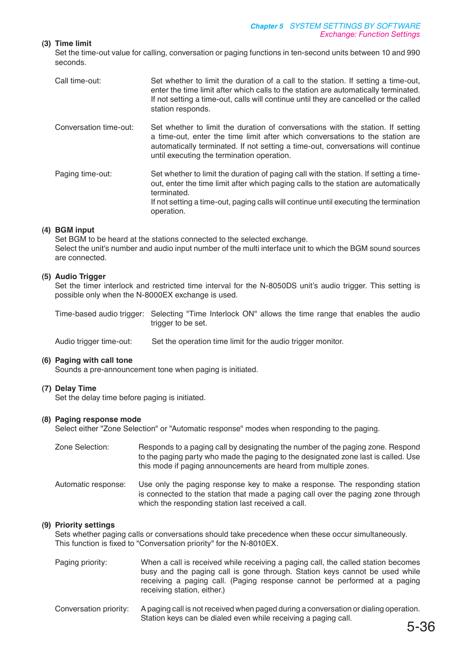 P. 5-36 | Toa N-8000 Series User Manual | Page 446 / 652