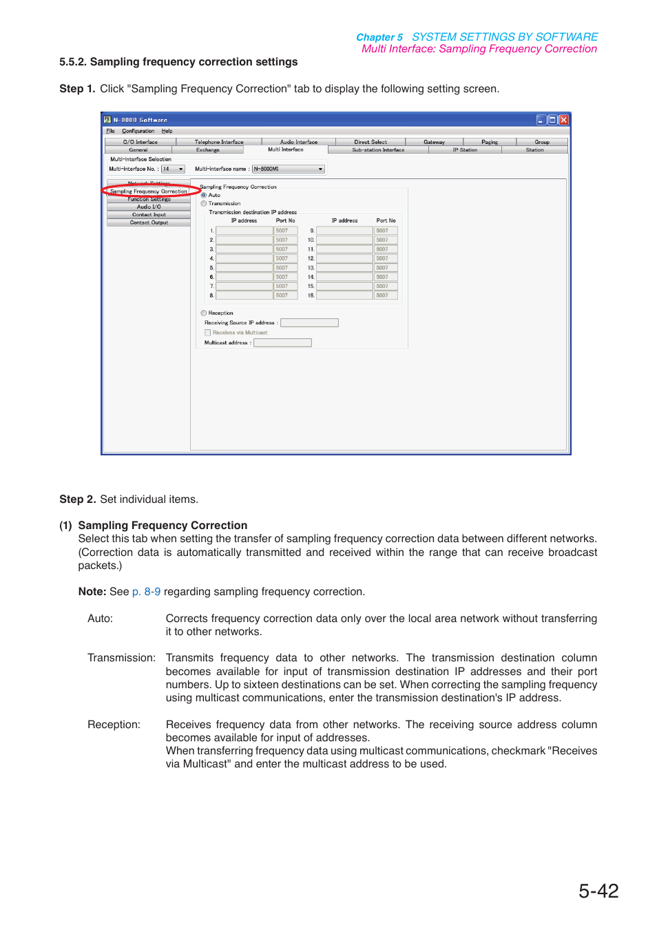 P. 5-42 | Toa N-8000 Series User Manual | Page 452 / 652