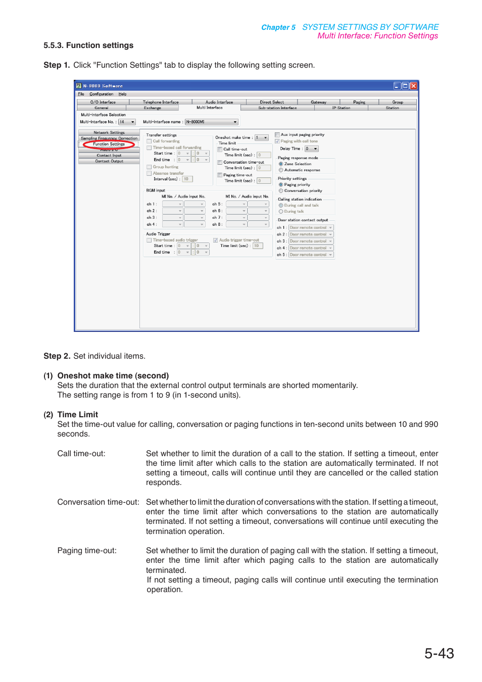 P. 5-43 | Toa N-8000 Series User Manual | Page 453 / 652