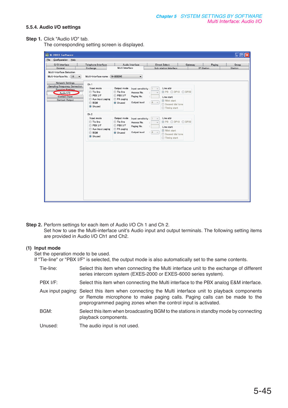 P. 5-45 | Toa N-8000 Series User Manual | Page 455 / 652